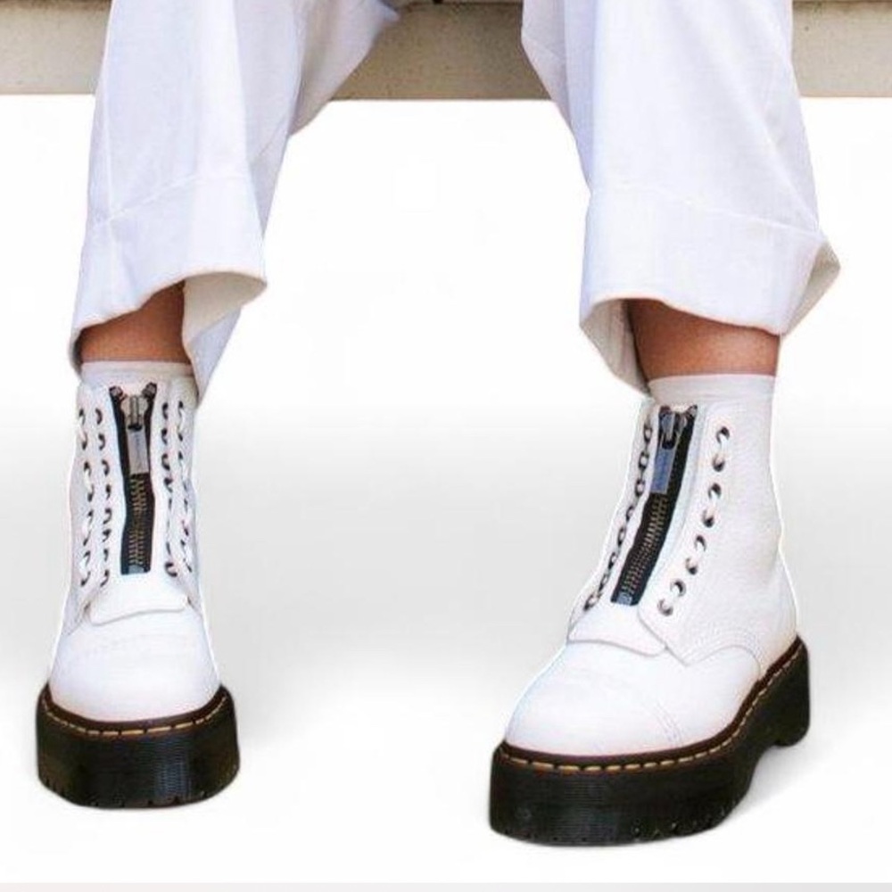Dr. Marten’s Sinclair Milled Nappa White Leather Boots NWT NIB